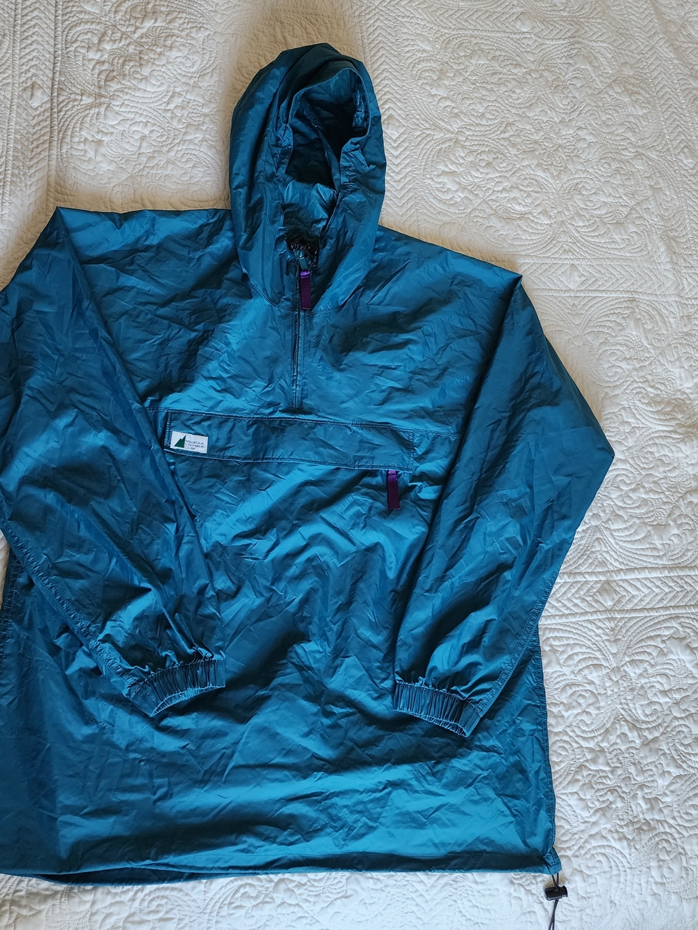 Vintage MEC Packable Teal Hooded Windbreaker Jacket Unisex Men's XL / Women's 2X